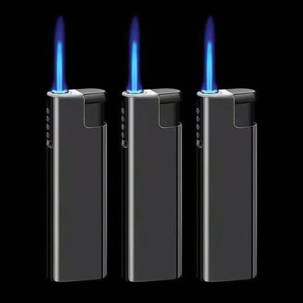 Outdoor Windproof Direct Spray Blue Flame Turbine Lighter Portable Butane Cigarette Lighter Ignition Smoking Accessories Tools