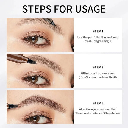 Liquid Eyebrow Pencil Eyebrow Pen Waterproof Fork Tip Eyebrow Tattoo Pencil Long Lasting Professional Fine Liquid EyeBrow Pencil