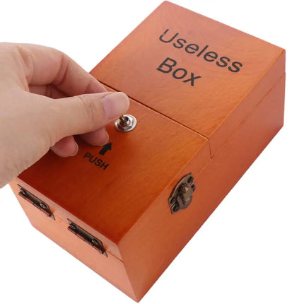 Leave Me Alone Useless Box Wood Color Desk Decoration Electronic Useless Box Interesting Funny Toy Wooden Useless Box