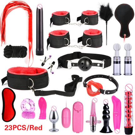 The BDSM10-piece set of restraint toys, including luxury gloves, eye masks, restraint sets and bed restraint sets, is suitable