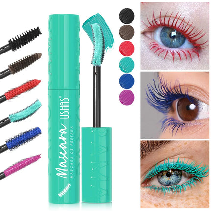 Colorful Silk Mascara Blue Red Black Cream Lengthening Waterproof Long Lasting Colored Thickening Curling Mascara Makeup