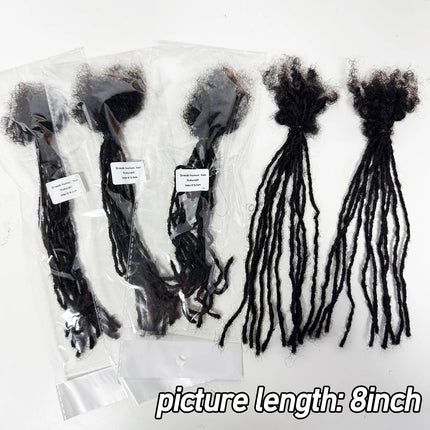 0.1cm-0.2cm Width Sister Locs Extensions Human Hair Curly Tips Permanent Micro Locs Extensions Natural Looking Soft Dreadlocks