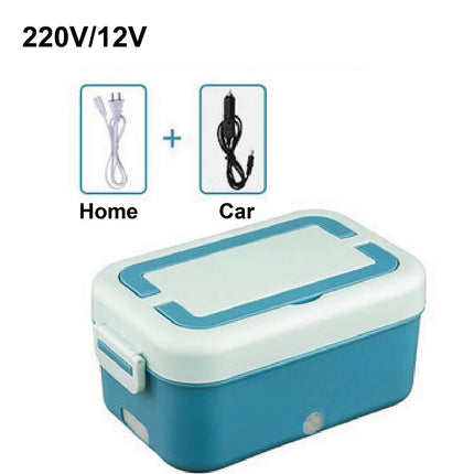 12V/220V Car Electric Lunch Box Portable Food Heater Office 304 Stainless Steel Water Free Water Lunch Box Insulated Box 1000ml
