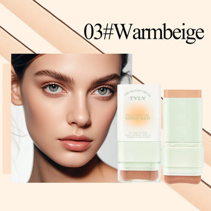 Contour and Concealer Dual-Head Foundation Cream, Moisturizing and Non-tarnishing, Non-caking Foundation Lotion