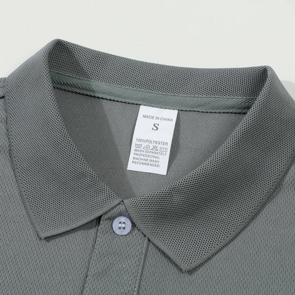 2025 Solid color polo shirt ultra-light men's quick-drying breathable sweat-wicking shirt suitable for fitness gym and running