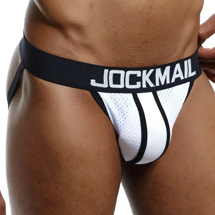 Breathable Jockstrap Men Thong Sexy Underwear Men Brief Gay Male Panties Penis Pouch G String Bikini Sissy Mesh Underpants