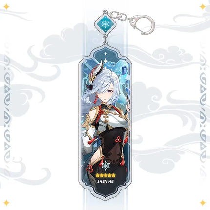 Anime Keychain Linnea Flins Durin Mualani Furina Arlecchin Key Chain Accessories Genshin Impact Cute Bag Pendant Key Ring Gift