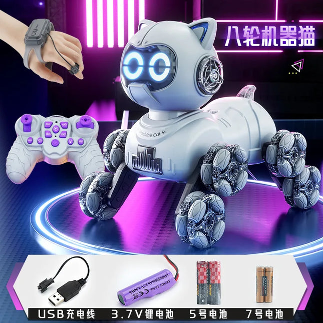 100%Genuine 8WD Intelligent Remote Control Robot Cat Simulation Dancing Voice Control Touch-sense Music Stunt RC Mechanical Cat