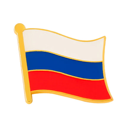 Russia Flag Enamel Pins Custom Brooches Simple Lapel Badges Peace and Love Jewelry Gift for Friends