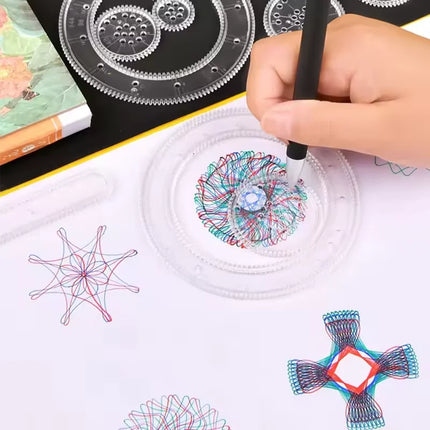Creative Gears Geometry Spirograph Drawing Stencils Set Painting Template Art Crafts Kids Educational Toy Variety of Flowers