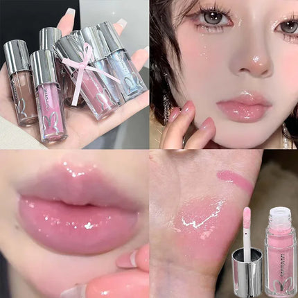 Cute Sparkling Mirror Lipstick Moisturizing Sexy Pink Shining Lips Gloss Long Lasting Lip Tint Makeup Jelly Glaze Cosmetics