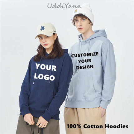 Customize 100% Cotton Quality Hoodie Workwear Teamclothing Brand Design Unisex Hoodies Logo Print Anime Pullover Print On Demand