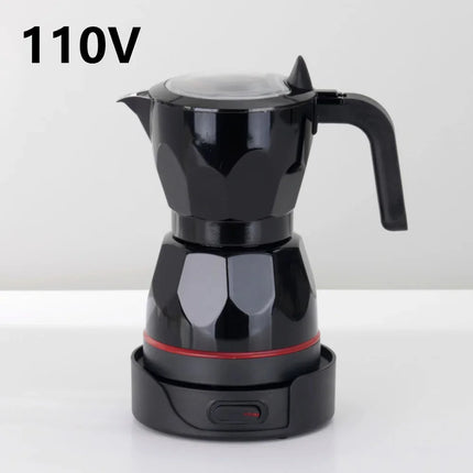 110V 220V 150ml Home Transparent Electric Moka Pot Aluminum Moka Pot Coffee Maker Simple Portable Coffee Pot