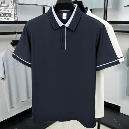 Men's Classic Polo Shirt, 2026 New Summer Collection, Soft Cotton Blend Fabric, Lightweight Comfortable Business Casual Wear