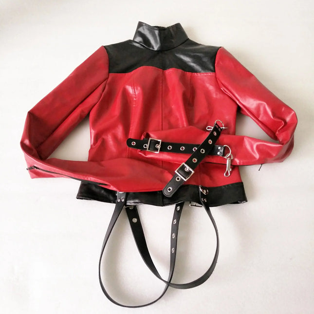 Manyjoy Faux Leather Adjustable Straitjacket SM Restraint Harness Adult Play Straitjacket Slave Erotic Costume Sex Toys Women