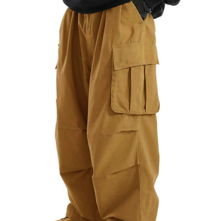 plus Size Men's Workwear Wide Leg Pants Loose Street Style Trendy Cargo Trousers