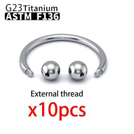 Wholesale G23 Titanium 10PCS Labret Lip Stud Piercing Eyebrow Body Jewelry Nose Ring C rod  For Women Septum Piercing