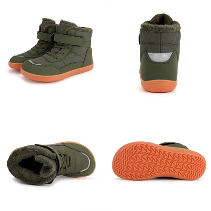 Kids Wide Toe Barefoot Snow Boots | Boys/Girls Winter Minimalist Sneakers | Girls Boys Warm Boot Toddler Little Big Kids
