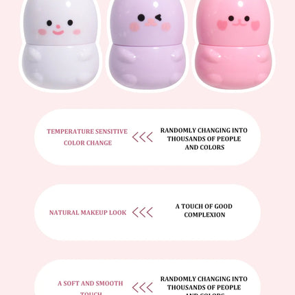 Goody Bunny Color-Changing Lip Balm Moisturizing Repairing Waterproof Lipstick Anti-Dry Cracking Temperature Change Color Lipstick