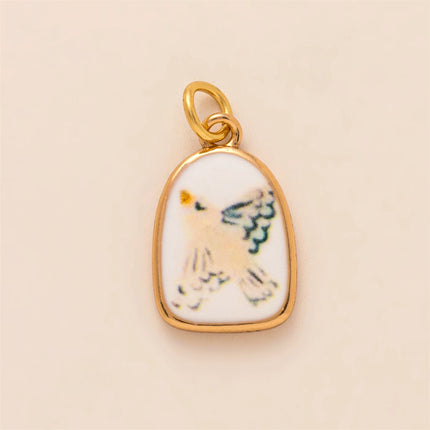 New Cartoon Series Strawberry Charm DIY Oil Drip Painting Colorful Charm Necklace