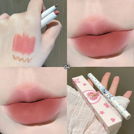HERORANGE Dual-Ended Lip Liner & Velvet Matte Lipstick - Precision Lip Contouring with Soft Misty Finish