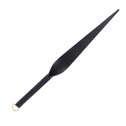Genuine Leather Spanking Paddle, Willow Leaf Shape Long Crop for Adults 18+