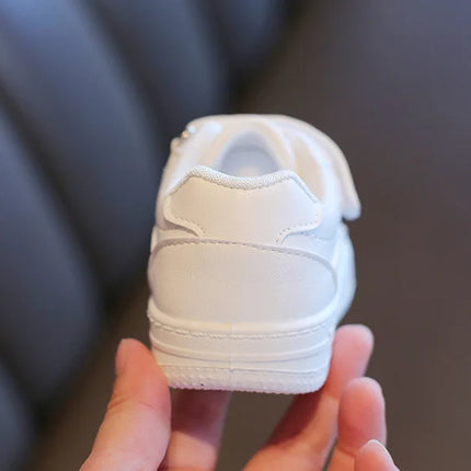 Tenis Sneakers Kids Spring/Autumn New Boys Girls Sports Shoes Casual Board Shoes Leather Soft Soled Children Small White Shoes