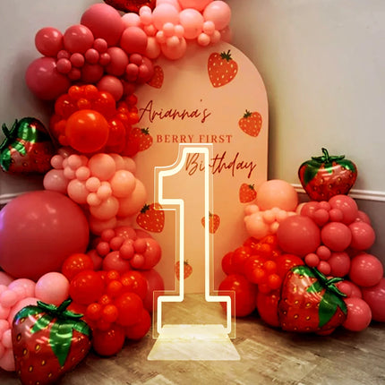 Large Size Warm White LED Neon Numbers Sign 76cm/100cm Stand up & Wall Mounted for Birthday Wedding Celebration Party Decor