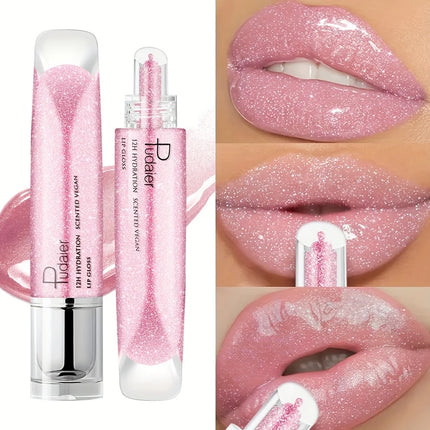 Non Sticky Waterproof Lip Gloss High Shine Long Lasting Moisturizing Plumping Lip Glaze Easy Application