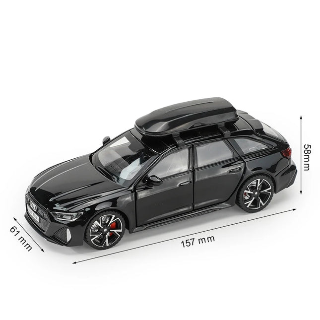 1/32 Audi RS6 Toy Car Model with Sound, Light, Opening Doors, Alloy Diecast Model Vehicle, Collection Toy for Boys and Adults, Festival Gift