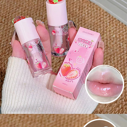Jojo Diary Fruit Scented Lip Oil: Provides Hydration and Moisturizing, Preventing Chapped Lips and Improving Wrinkles, and Is a Korean-Style Water Gloss Lip Gloss Suitable for Winter Lip Care.
