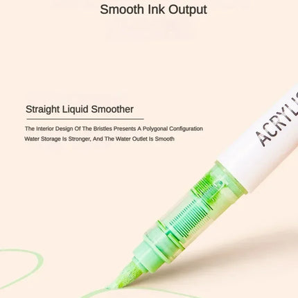 LANGUO 207/9 Colors Direct Liquid Acrylic Marker Soft Brush Paint Pen For Manga Graffiti Crafts Art School Supplies Stationery
