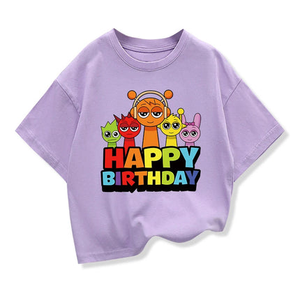 Funny Sprunki Graphic T-shirts Boys Girls Summer Short Sleeve Tees Kids Cartoon Casual Loose Tees Children's birthday Gift