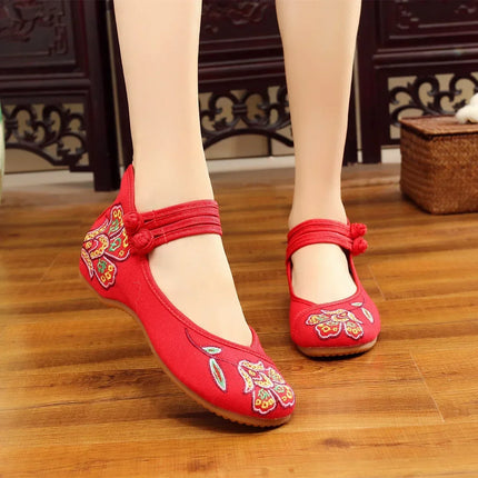 Casual Shoes for Women, Fashion Vintage Elegant Ethnic Style Embroidery Streetwear Chinese Style Women's Shoes, Summer New