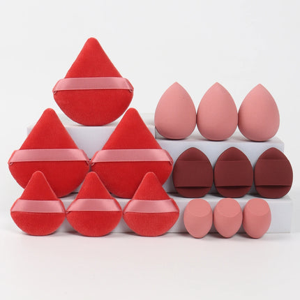 Multi Effect 15 Piece Set 3 Loose Powder Puffs&3 Mini Loose Powder Puffs&3 Medium-Sized Eggs&3 Mini Eggs&3 Air Cushions. Founda