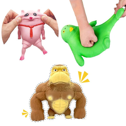 Children Novelty Funny Squeezing Toys Adults Orangutan Stress Relief Gorilla Pinch Prank Stretch Rebound Creative Gift Toy