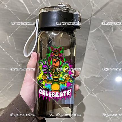 FNAF Simple Style Cup Drop Resistant Plastic Water Bottle with Tea Compartment Five Night At Freddy Large Capacity Bouncing Cup