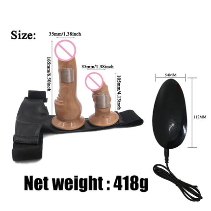 Strap-On Big Dildo Vibrator Strapon Ultra Elastic Harness Belt Adult Sex Toys For Woman Lesbian Double Penis Realistic Dildos