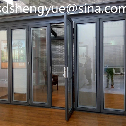 10*8FT Custom aluminum double pane exterior bifold doors partition patio glass door bi fold accordion door sliding folding door