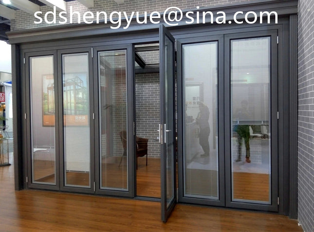 10*8FT Custom aluminum double pane exterior bifold doors partition patio glass door bi fold accordion door sliding folding door