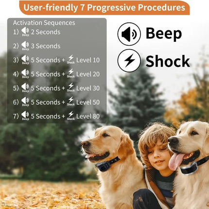2 PCS Dog Anti Barking Shock Collar Automatic Barking Collars No Bark Electric Collar for Small Medium Large Dogs Waterproof