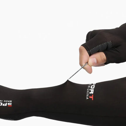 1Pair Sport Arm Sleeves Cycling Running Fishing Climbing Arm Cover Sun UV Protection Ice Cool Sleeves 5 Finger Cuff