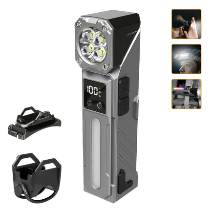 Portable LED Handheld RGB Flashlight Rechargeable EDC Pocket Clip Light with Magnet Waterproof Outdoor Camping Fishing Torch