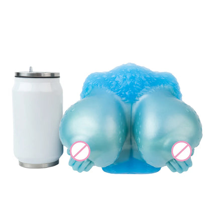 GEEBA Ultra-Realistic Blue Silicone Male Stroker Fantasy Breast Modeling Premium Adult Men Masturbator Body-Safe Adult Onahole