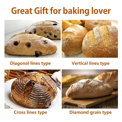 Bread Lame Dough Score Cutting Tools Wooden Scraper French Bakery Lame With 5 Blades Knife Arc Curved Slicer Cutter Bake Tools