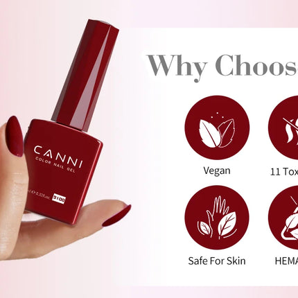 6pcs/kit CANNI TPO FREE HEMA FREE Halloween Nails Color Set Dark Red Semi Permanent Soak off UV LED Gel Varnish Christmas Gift