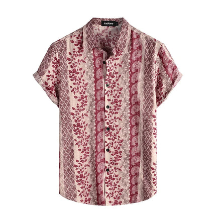 Mens Casual Hawaiian Floral Shirts 3D Full Print Short Sleeve Button Down Tropical Beach Shirts for Men Camisa Manga Masculina