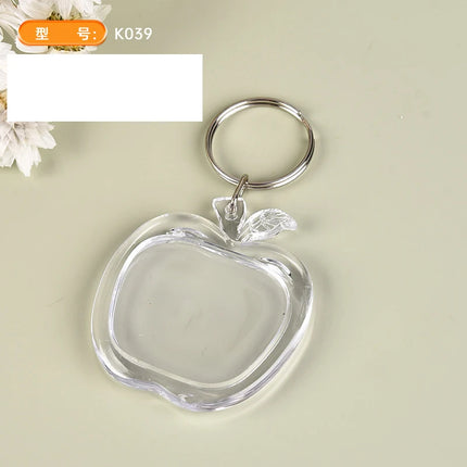 5/50Pcs Transparent Photo Frame Keychain Tassels Snap-In Custom Insert Photo Acrylic Blank Keyring Clear Blank Picture Pendant