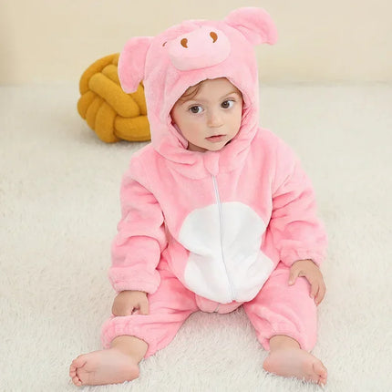 0 1 2 3 4 Years Kigurumi Pajamas for Toddler Baby Clothes Children Outfits Infant Dinosaur Unicorn Cat Robbit Cosplay Costumes