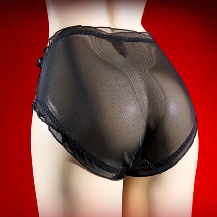 Large Size Satin Mesh Sissy Pouch Panties Mens Sexy Lingerie Underwear Femboy Bullet Separation Briefs Crossdressers Transgender